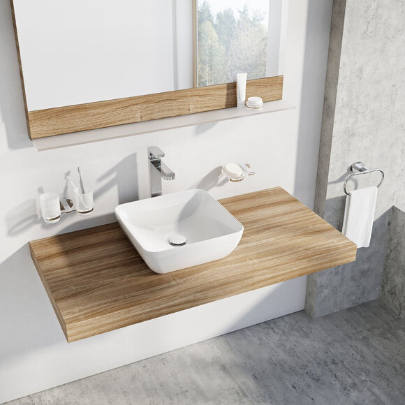 Умивальник Ravak Uni Slim 380 S XJX01138001 (38x38 см, білий глянсовий, чаша), фото , изображение 3