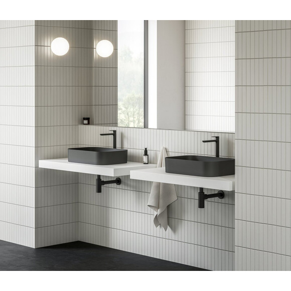 Умивальник Ravak Ceramic 550 R Slim XJX0D155001 (55x37 см, антрацит), Доступні розміри: 55 x 37, Колір виробника: антрацит, фото , изображение 3