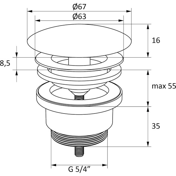Донный клапан Ravak X01695 (белый, универсальный), фото 5