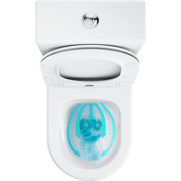 Безободковый унитаз-компакт Ravak Elegant Combi RimOff X01872 (с сиденьем), фото 6