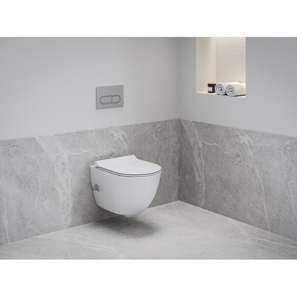 Безобідковий підвісний унітаз-біде Ravak Uni Chrome RimOff Bidet Toilet X01912 (зі зішувачем, без сидіння), фото 