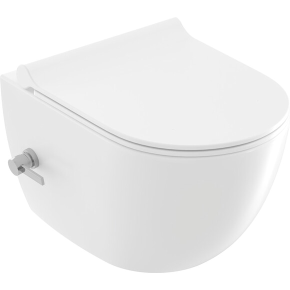 Безобідковий підвісний унітаз-біде Ravak Uni Chrome RimOff Bidet Toilet X01912 (зі зішувачем, без сидіння), фото , изображение 4