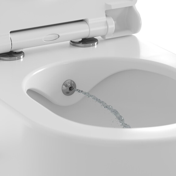 Безобідковий підвісний унітаз-біде Ravak Uni Chrome RimOff Bidet Toilet X01912 (зі зішувачем, без сидіння), фото , изображение 6