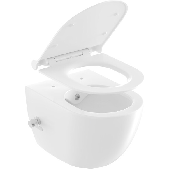 Безобідковий підвісний унітаз-біде Ravak Uni Chrome RimOff Bidet Toilet X01912 (зі зішувачем, без сидіння), фото , изображение 9