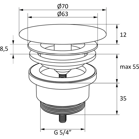 Донний клапан Ravak Flat X01920 (білий матовий, універсальний), Колір виробника: білий матовий, фото , изображение 4