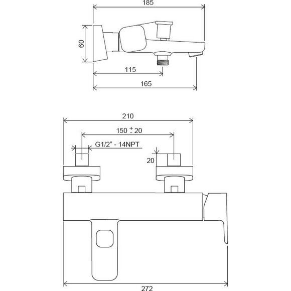 Змішувач для ванни Ravak 10° Free TD F 022.20/150 (X070152, чорний), Колір виробника: чорний, фото , изображение 8