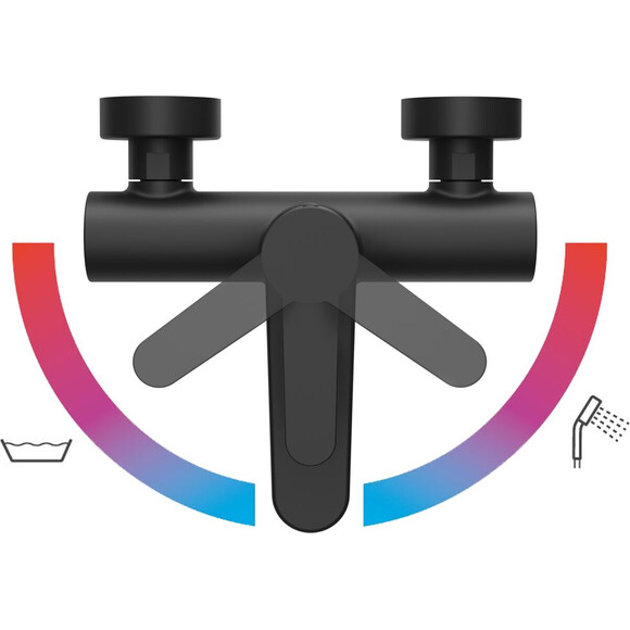 Смеситель для ванны Ravak Puri PU 022.20BL (X070185, черный), Цвет производителя: черный, фото 8