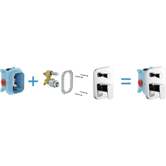 Внешняя часть смесителя скрытого монтажа для ванны Ravak 10° Free TD F 065.00 (X070136), Цвет производителя: хром, фото 4