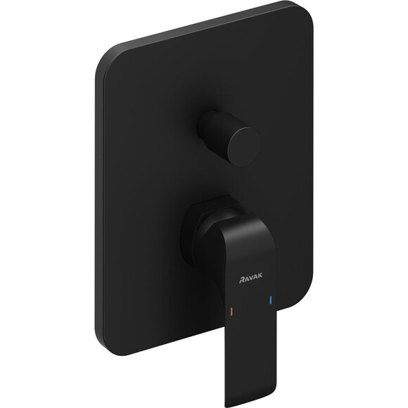 Внешняя часть смесителя скрытого монтажа для ванны Ravak Flat FL 065.20 (X070179, черная), Цвет производителя: черный, фото 