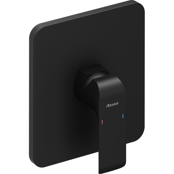 Внешняя часть смесителя скрытого монтажа для душа Ravak Flat FL 066.20 (X070180, черная), Цвет производителя: черный, фото 