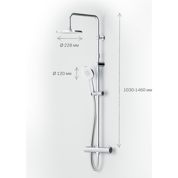 Душевая система с термостатом Am.Pm X-Joy F0785A400, Цвет производителя: хром, фото 24