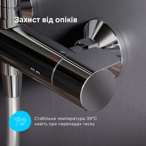 Душевая система с термостатом Am.Pm X-Joy F0785A400, Цвет производителя: хром, фото 19