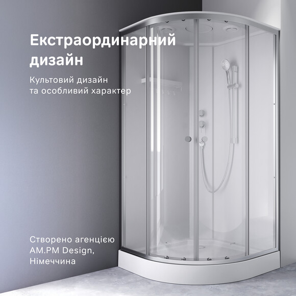 Душевой бокс Am.Pm X-Joy W94C-401-100MT (100x100 см, стекло прозрачное, профиль сатин, с поддоном), Доступные размеры: 100 x 100, Цвет производителя: сатин (хром матовый), фото 10