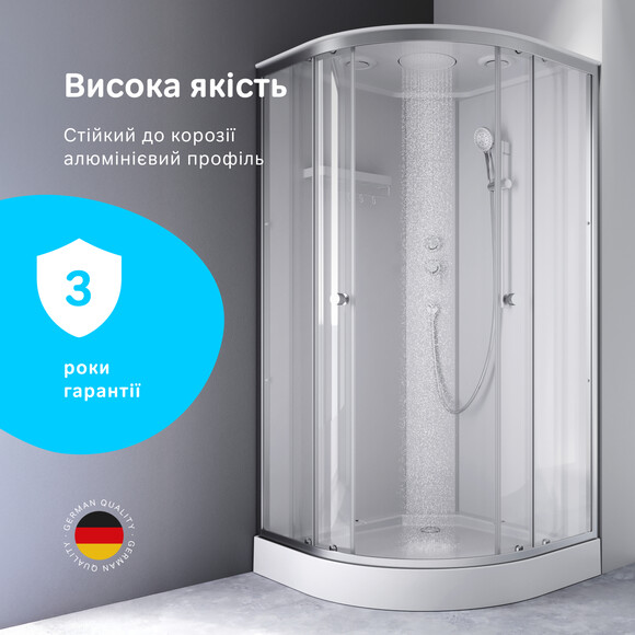 Душевой бокс Am.Pm X-Joy W94C-401-100MT (100x100 см, стекло прозрачное, профиль сатин, с поддоном), Доступные размеры: 100 x 100, Цвет производителя: сатин (хром матовый), фото 11