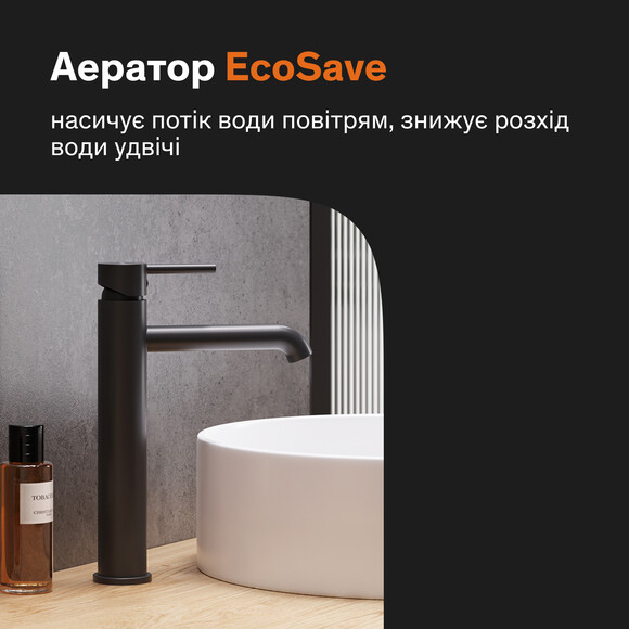 Змішувач для умивальника Damixa Scandinavian Pure 360250300 (чорний матовий, високий), Колір виробника: чорний матовий, фото , изображение 8