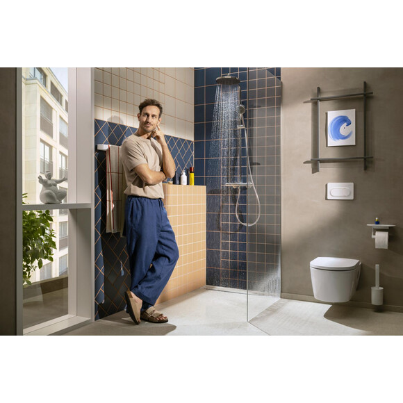 Душова система з термостатом Hansgrohe Activera S Showerpipe 240 EcoSmart Chrome 28078000 (хром), Колір виробника: хром, фото , изображение 3