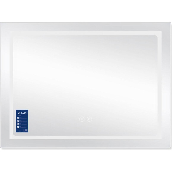 Зеркало для ванной комнаты Qtap Mideya MI1 QT2078F904W (80x60 см, с LED подсветкой, антизапотеванием и диммером), Доступные размеры: 80 x 60, фото 3