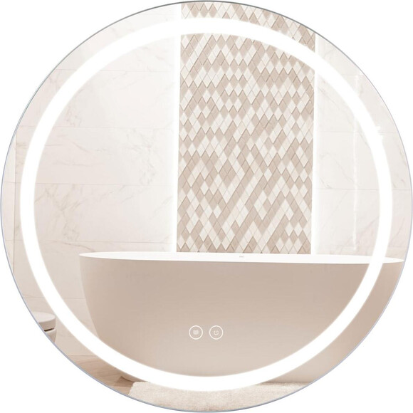 Зеркало для ванной комнаты Qtap Mideya MI6 QT2078F803W (60 см, с LED подсветкой, антизапотеванием и диммером), Доступные размеры: 60, фото 