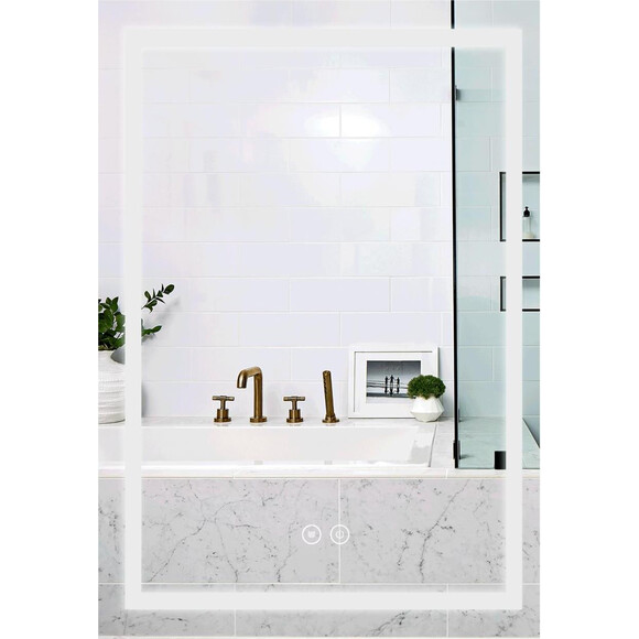Зеркало для ванной комнаты Qtap Mideya MI1 QT2078F936W (50x80 см, с LED подсветкой, антизапотеванием и диммером), Доступные размеры: 50 x 80, фото 