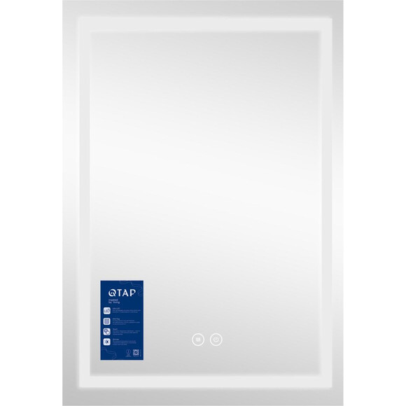 Зеркало для ванной комнаты Qtap Mideya MI1 QT2078F936W (50x80 см, с LED подсветкой, антизапотеванием и диммером), Доступные размеры: 50 x 80, фото 3