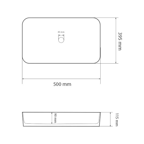 Умивальник VBI Triest M White VBI-012713 (50x40 см), Доступні розміри: 50 x 40, Колір виробника: білий глянець, фото , изображение 4