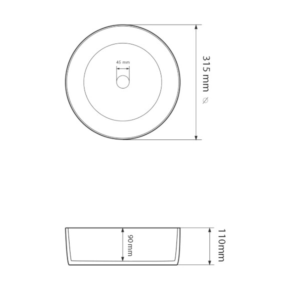 Раковина VBI Prato S White VBI-011410 (32 см, біла, чаша), Доступні розміри: 32 x 32, Колір виробника: білий глянець, фото , изображение 4