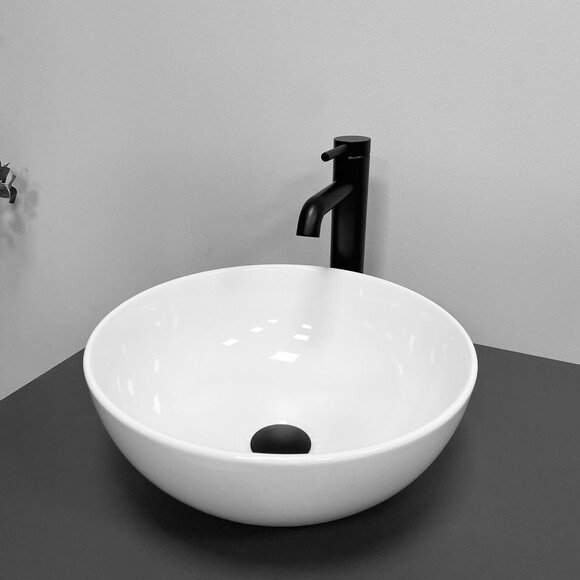 Умивальник VBI Amalfi White Glossy VBI-013402 (36 см, білий глянець, чаша), Доступні розміри: 36 x 36, Колір виробника: білий глянець, фото 