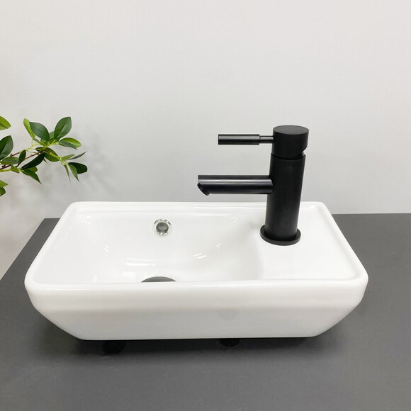 Умывальник VBI Jesi L White VBI-015614 (41x22 см, левый), Доступные размеры: 41 x 22 L, Цвет производителя: белый, фото 4