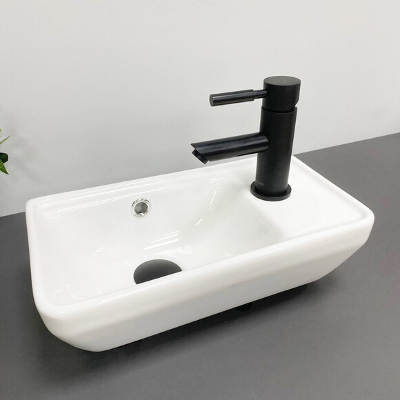 Умывальник VBI Jesi L White VBI-015614 (41x22 см, левый), Доступные размеры: 41 x 22 L, Цвет производителя: белый, фото 