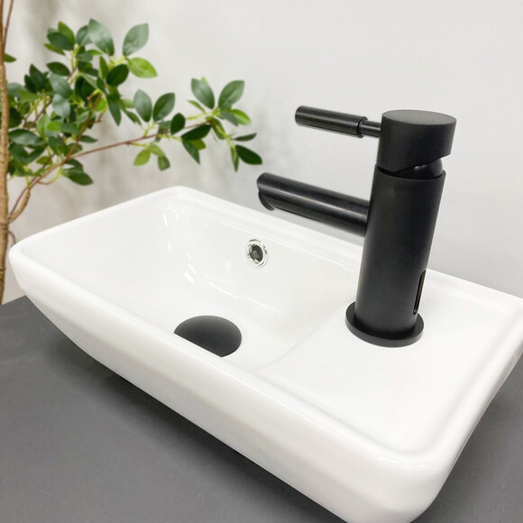 Умывальник VBI Jesi L White VBI-015614 (41x22 см, левый), Доступные размеры: 41 x 22 L, Цвет производителя: белый, фото 3