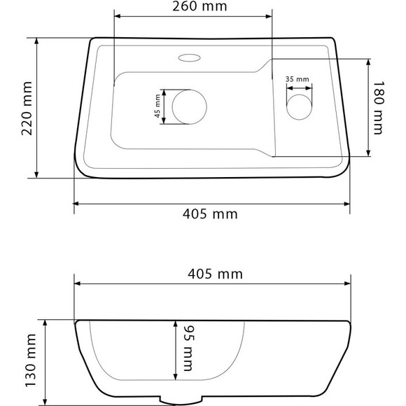 Умывальник VBI Jesi L White VBI-015614 (41x22 см, левый), Доступные размеры: 41 x 22 L, Цвет производителя: белый, фото 5