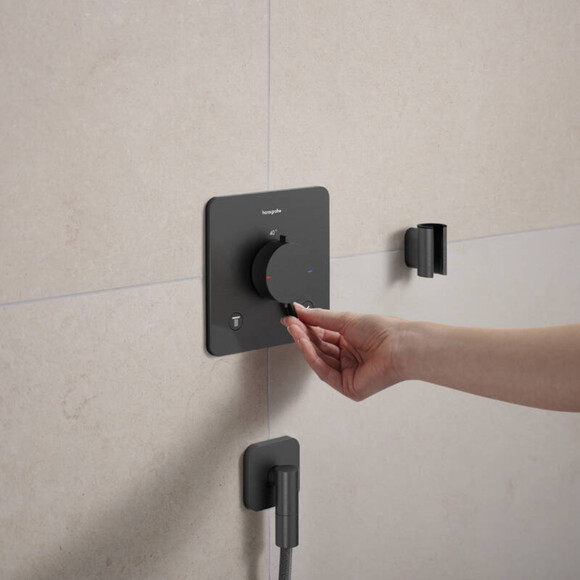 Тримач для душу Hansgrohe Porter Fine Brushed Black Chrome 28885340 (брашований чорний хром), Колір виробника: брашований чорний хром, фото , изображение 2