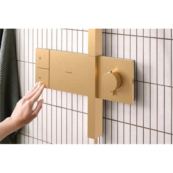 Душова система з термостатом Hansgrohe Raindance Alive S 1Jet Brushed Bronze 24582140 (брашована бронза), Колір виробника: брашована бронза, фото , изображение 2