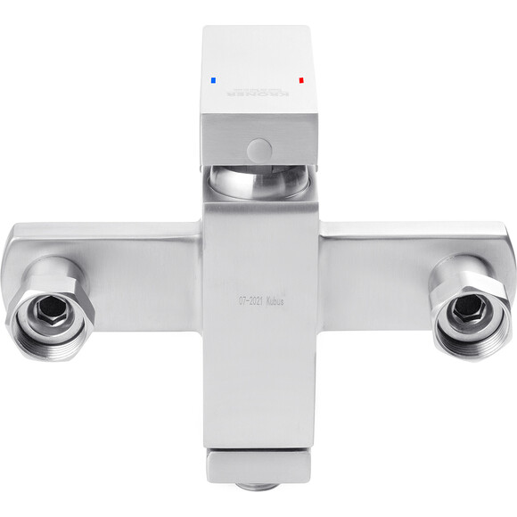 Комплект смесителей для ванной комнаты Kroner Edelstahl Kubus KRESG010ESG060 (Kubus-ESG010+Kubus-ESG060, нержавейка), фото 5