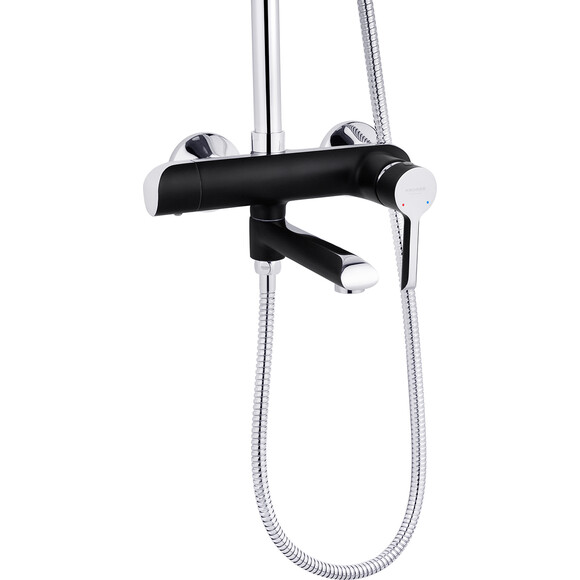 Комплект смесителей для ванной комнаты и кухни Kroner Essen & Essen & Essen KRESCH063SCH010SCH030 (Essen-SCH063+Essen-SCH030+Essen-SCH010, черный матовый/хром), фото 3