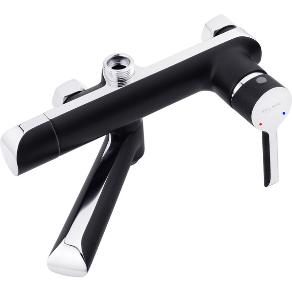 Комплект смесителей для ванной комнаты и кухни Kroner Essen & Essen & Essen KRESCH063SCH010SCH030 (Essen-SCH063+Essen-SCH030+Essen-SCH010, черный матовый/хром), фото 6