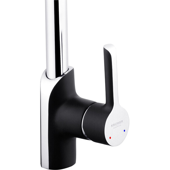 Комплект смесителей для ванной комнаты и кухни Kroner Essen & Essen & Essen KRESCH063SCH010SCH030 (Essen-SCH063+Essen-SCH030+Essen-SCH010, черный матовый/хром), фото 23