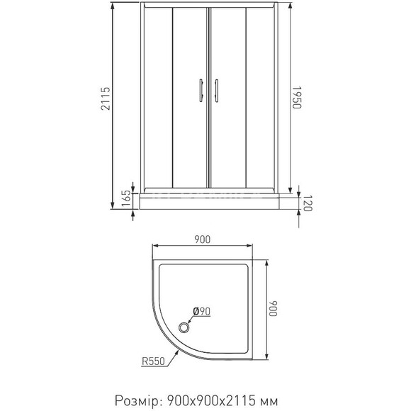 Душевая кабина с поддоном Devit Nymfa FEN0301PDEV (90x90 см, стекло матовое, профиль хром), Доступные размеры: 90 x 90, Цвет производителя: матовое стекло, отделка хром, фото 4