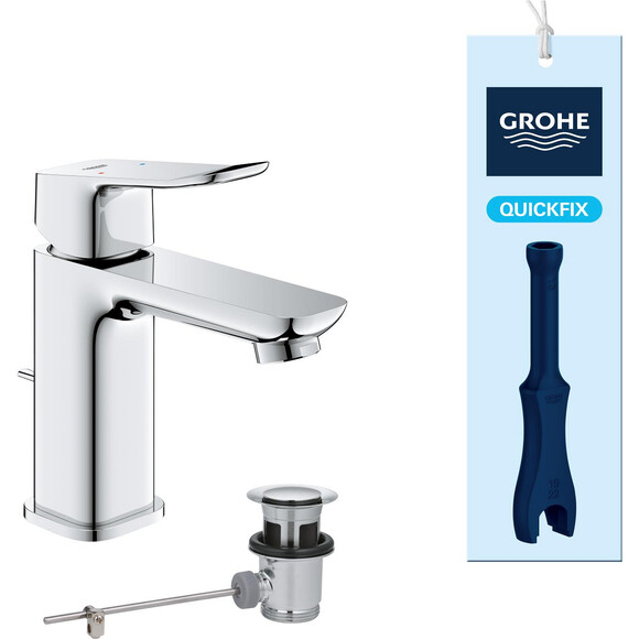 Смеситель для умывальника Grohe QuickFix Dice S-Size Chrome 1018560000 (хром, с донным клапаном), Цвет производителя: хром, фото 11