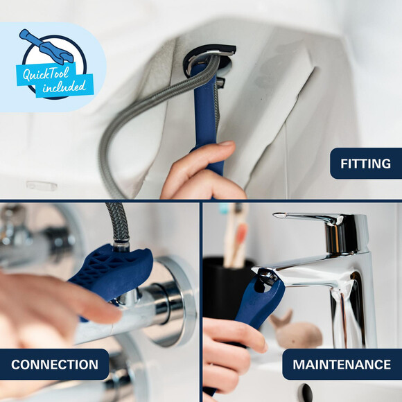 Смеситель для умывальника Grohe QuickFix Dice S-Size Black Matt 1018572430 (черный матовый, с донным клапаном), Цвет производителя: черный матовый, фото 10