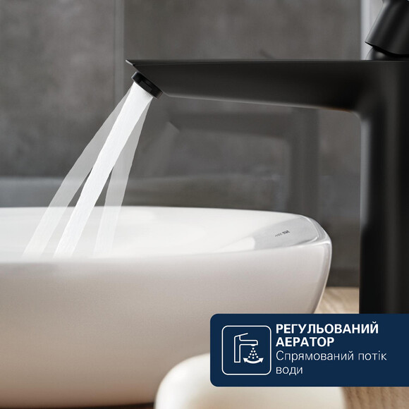 Змішувач для умивальника Grohe QuickFix Dice XL-Size Black Matt 1018922430 (чорний матовий, високий), Колір виробника: чорний матовий, фото , изображение 12