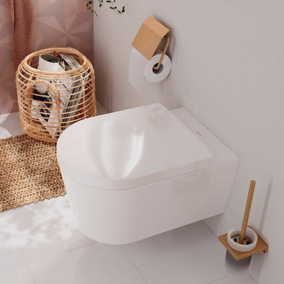 Безободковый подвесной унитаз Hansgrohe EluPura S 60292450 (с сиденьем), фото 5