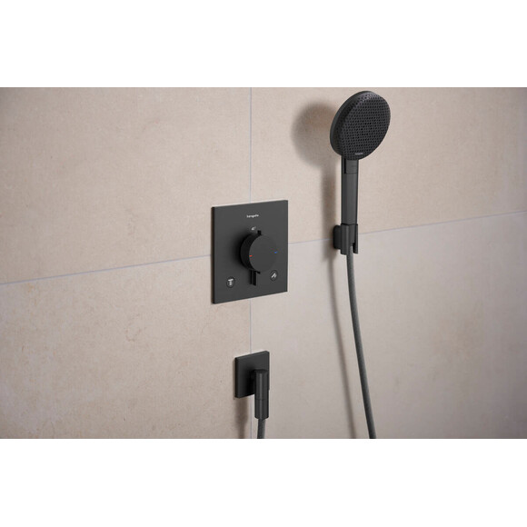 Подключение для душевого шланга Hansgrohe Fixfit FIine E Brushed Black Chrome 28883340 (брашированный черный хром), Цвет производителя: брашированный черный хром, фото 3