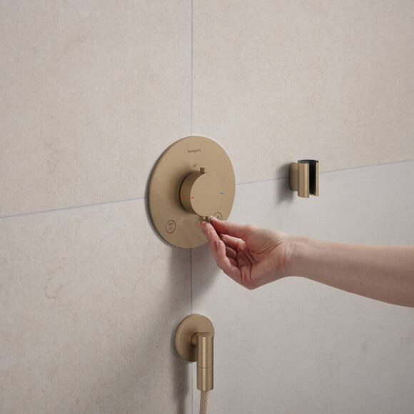 Підключення для душового шлангу Hansgrohe Fixfit FIine S Brushed Bronze 28882140 (брашована бронза), Колір виробника: брашована бронза, фото , изображение 4