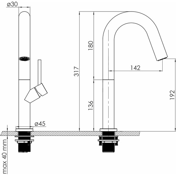 Змішувач для кухні Volle Cruze Pistola Gris 1547.110206 (сірий матовий), Колір виробника: сірий матовий, фото , изображение 2
