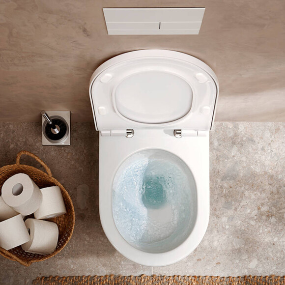 Безободковый подвесной унитаз Hansgrohe EluPura S 60292450 (с сиденьем), фото 4