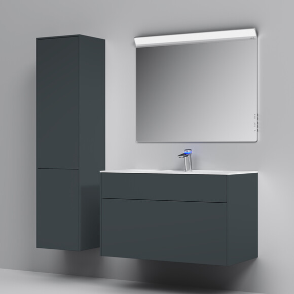 Тумба з раковиною Am.Pm Inspire V2.0 M50AFHX1003GM+M50AWPC1001WG (100 см, графіт, підвісна), Доступні розміри: 100, Колір виробника: графіт, фото , изображение 5