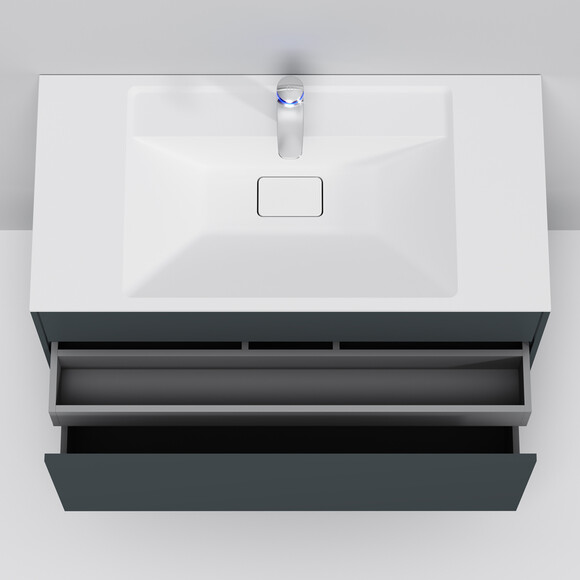 Тумба з раковиною Am.Pm Inspire V2.0 M50AFHX1003GM+M50AWPC1001WG (100 см, графіт, підвісна), Доступні розміри: 100, Колір виробника: графіт, фото , изображение 7