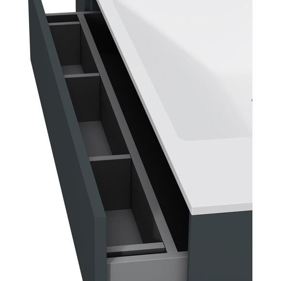 Тумба з раковиною Am.Pm Inspire V2.0 M50AFHX1003GM+M50AWPC1001WG (100 см, графіт, підвісна), Доступні розміри: 100, Колір виробника: графіт, фото , изображение 8