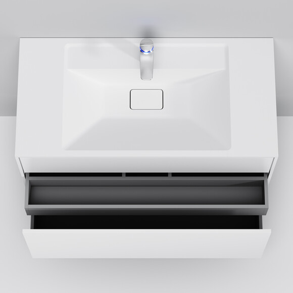 Тумба с раковиной Am.Pm Inspire V2.0 M50AFHX1003WM+M50AWPC1001WG (100 см, белая матовая, подвесная), Доступные размеры: 100, Цвет производителя: белый матовый, фото 8